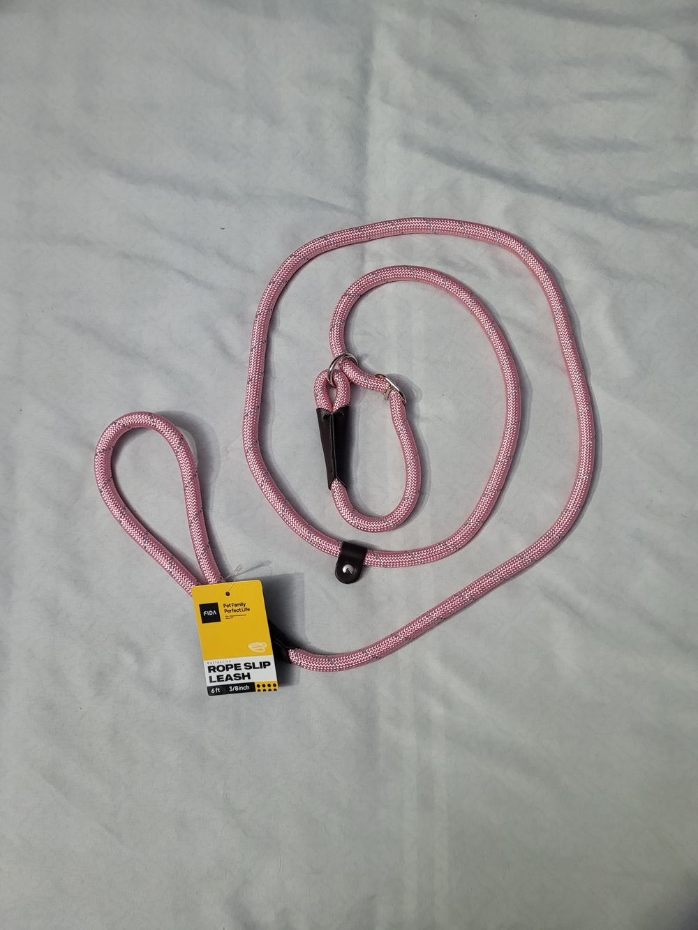 FIDA Pink Rope Slip Leash for Dogs - Durable Everyday Lead